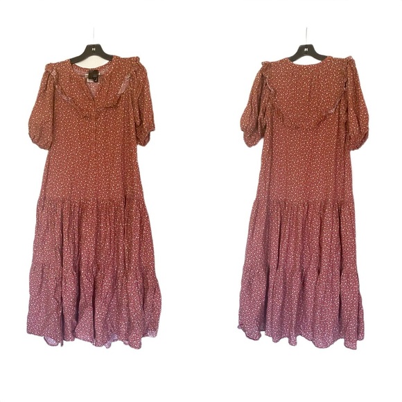 Christy Dawn Dress Emilia Floral Midi Cotton Rooibos Harvest S EUC - Picture 2 of 9